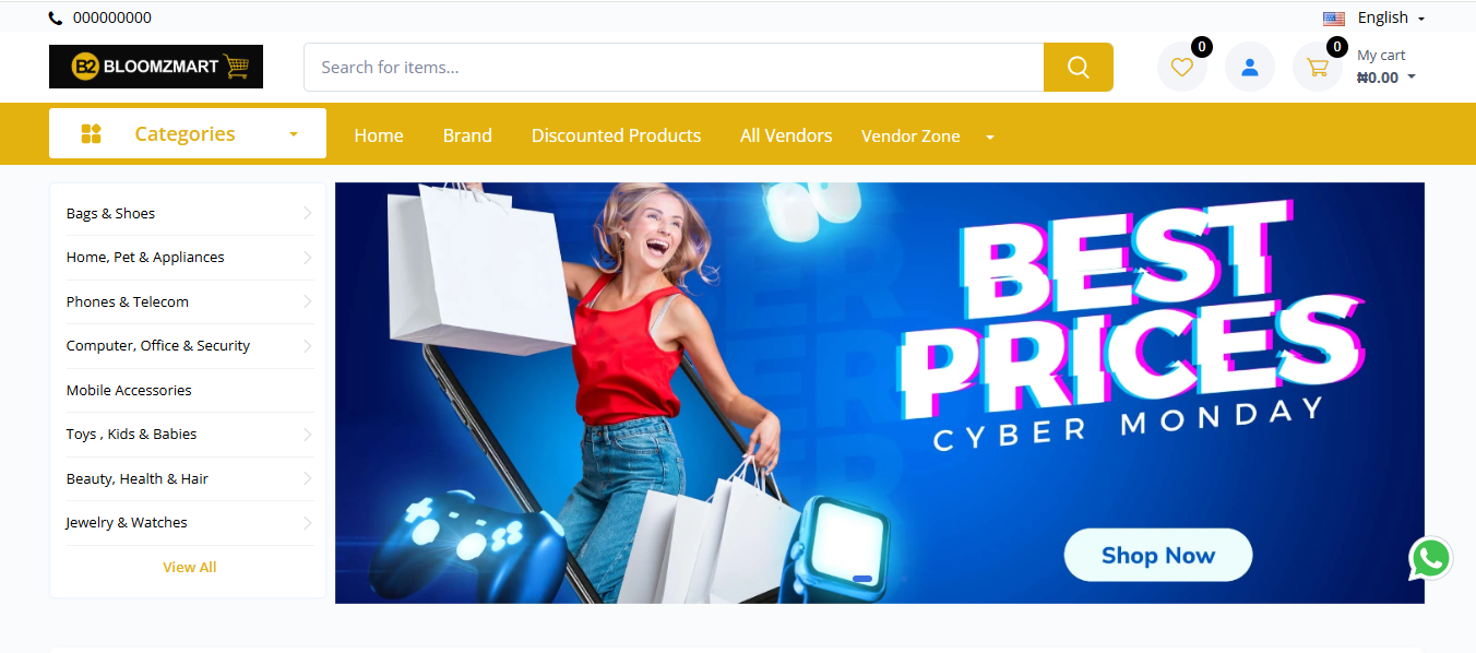 Bloomz Mart E-commerce Website Project